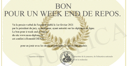 bon pour un week end de repos.