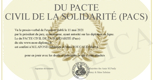 du PACTE CIVIL DE LA SOLIDARITÉ (Pacs)