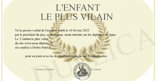 L'enfant le plus vilain