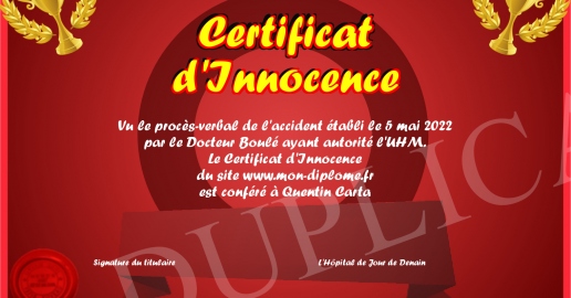 Certificat d Innocence