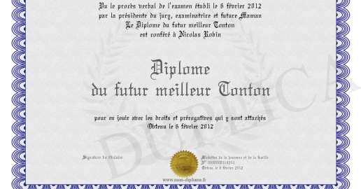 Diplome du futur meilleur Tonton
