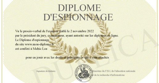 Diplome d espionnage