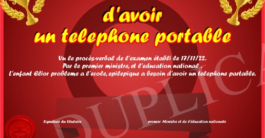 d avoir un telephone portable