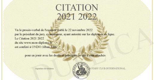 Citation 2021 2022