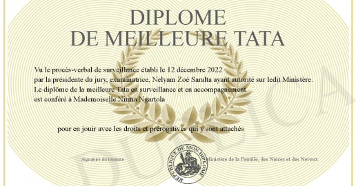 Diplome de Meilleure Tata