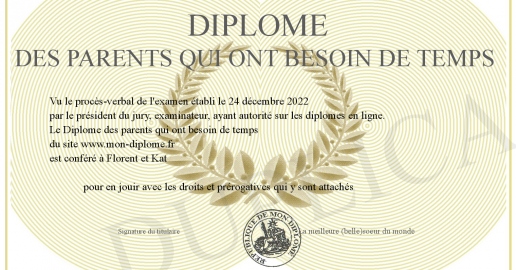 Diplome des parents qui ont besoin de temps