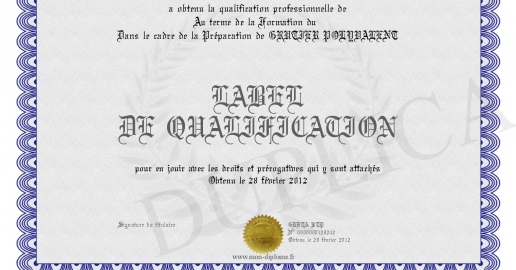 LABEL DE QUALIFICATION