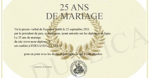 25 ans de mariage