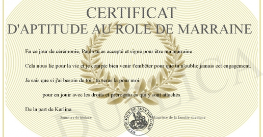 certificat d aptitude au role de marraine