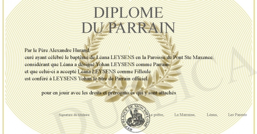 DIPLoME DU PARRAIN