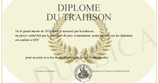 Diplome du TRAHISON