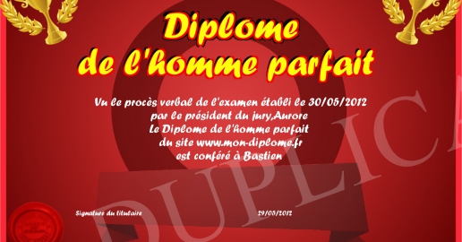 Diplome de l homme parfait