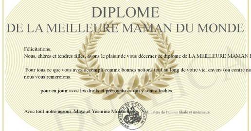 Diplome de la Meilleure Maman du Monde