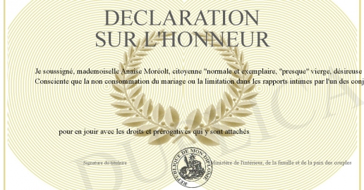 Declaration sur l honneur