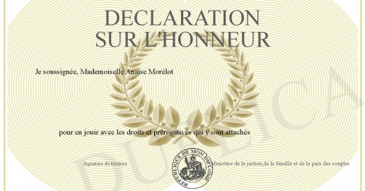Déclaration Sur L'honneur Article 272 Du Code Civil www.mon-diplome.fr