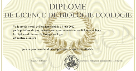 Diplome de licence de biologie ecologie