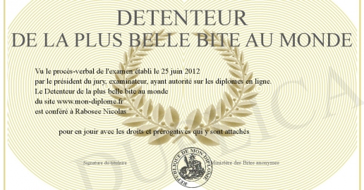 Detenteur de la plus belle bite au monde
