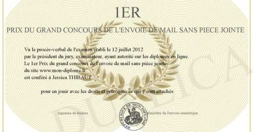 1er Prix du grand concours de l envoie de mail sans piece jointe