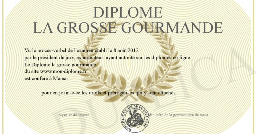 Diplome La Grosse Gourmande
