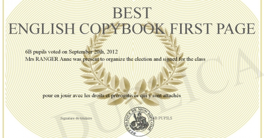 Page De Garde English Copybook