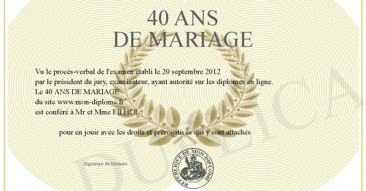 40 ANS DE MARIAGE