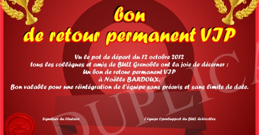 bon de retour permanent VIP