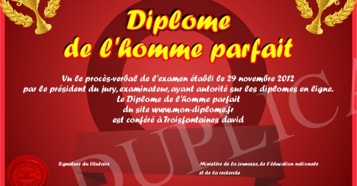 Diplome de l homme parfait