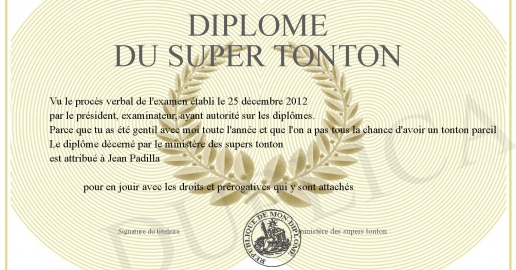 Diplome du super tonton