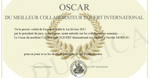 Oscar du meilleur Collaborateur EQUERT International