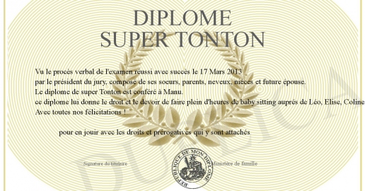 Diplome super Tonton