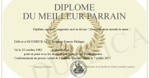 Diplome du meilleur parrain