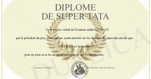 diplome de super tata