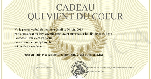 cadeau qui vient du coeur