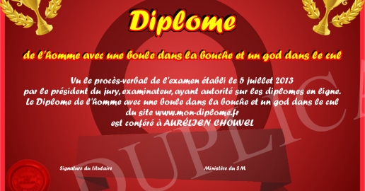 Diplome de l homme avec une boule dans la bouche et un god dans le cul