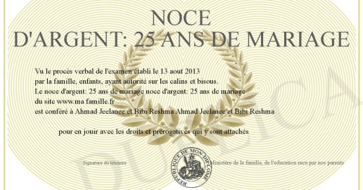 noce d argent: 25 ans de mariage
