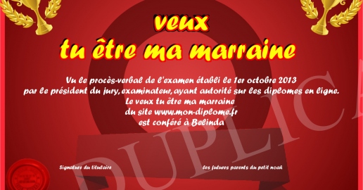 veux tu etre ma marraine
