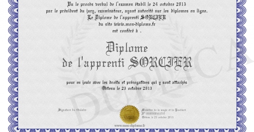 Diplome de l apprenti SORCIER