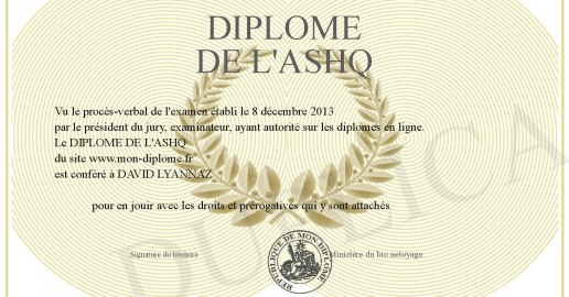 DIPLOME DE L ASHQ