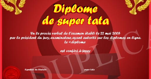 Diplome de super tata