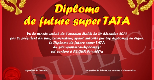 Diplome de future super TATA