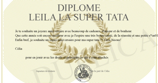Diplome leila la super tata