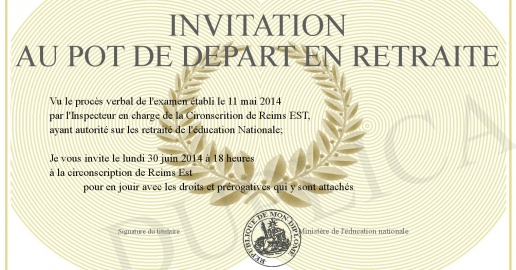 Invitation au pot de depart en retraite