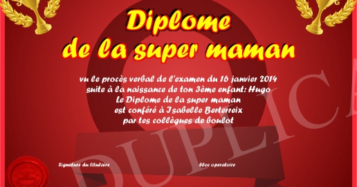 Diplome de la super maman
