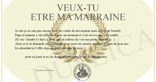 Veux-tu etre ma marraine