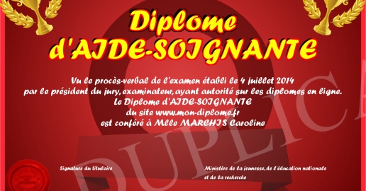 Diplome d AIDE-SOIGNANTE
