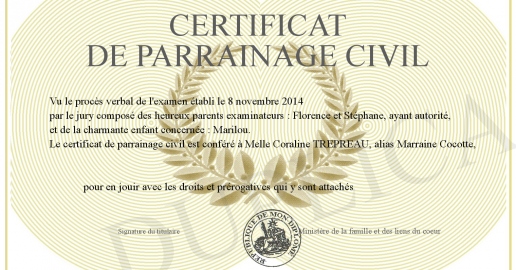 certificat de parrainage civil