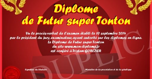 Diplome de Futur super Tonton