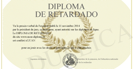 Retardado DIPLOMA DE RETARDADO