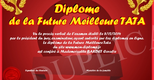 Diplome de la Future Meilleure TATA