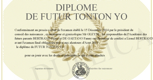 DIPLOME DE FUTUR TONTON YO
